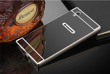 Добави още лукс Бъмпъри за телефони Луксозен алуминиев бъмпър с твърд гръб огледален за Lenovo P70 черен